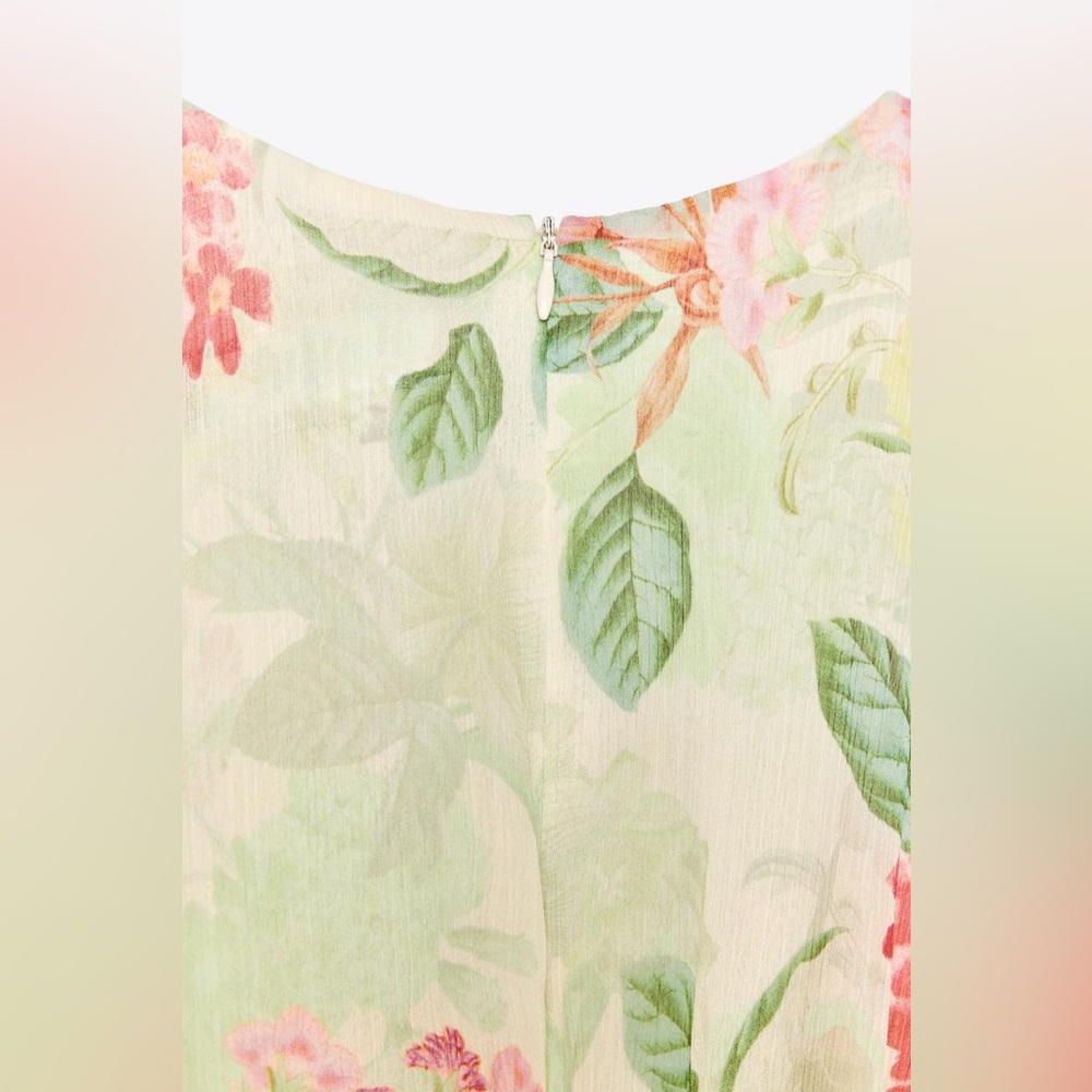 Zara Cream Floral High-Low Dress - Picture 10 of 10